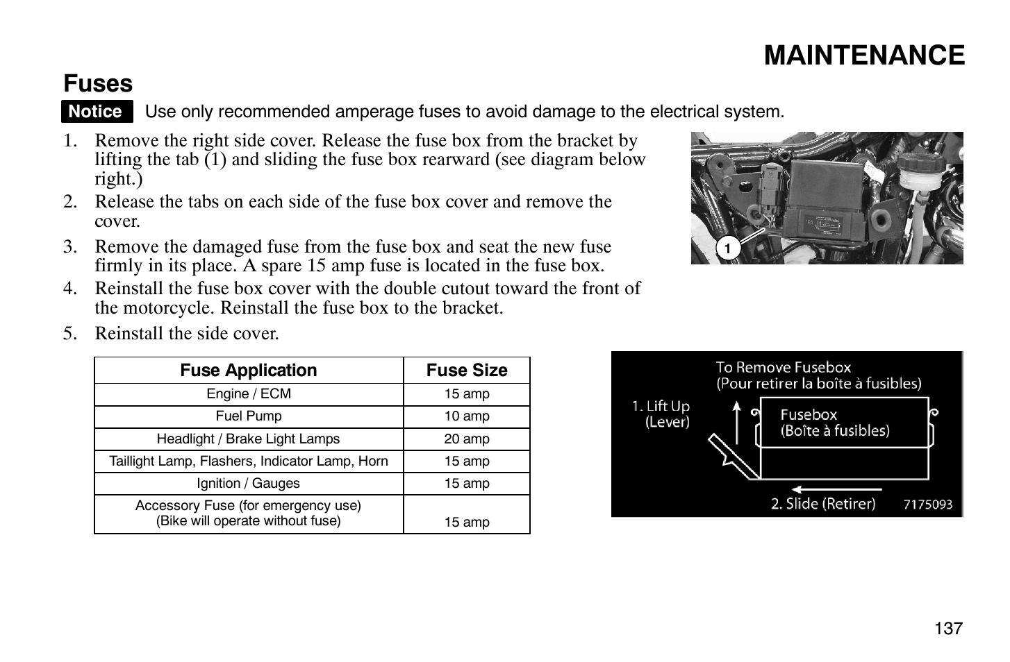 Maintenance, Fuses | Polaris 2009 Victory Vegas User Manual | Page 142 / 178