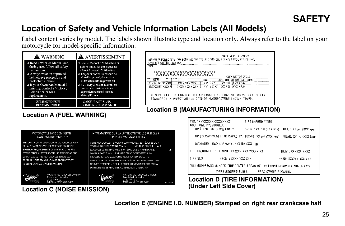 Safety | Polaris 2009 Victory Vegas User Manual | Page 30 / 178