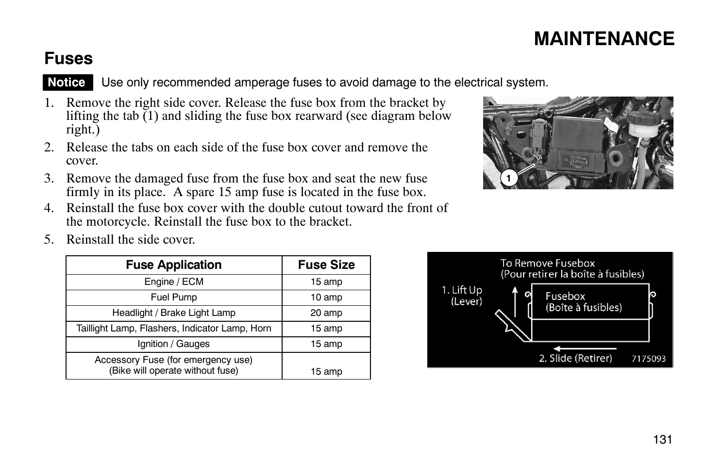 Maintenance, Fuses | Polaris 2009 Victory Vegas Jackpot User Manual | Page 136 / 171