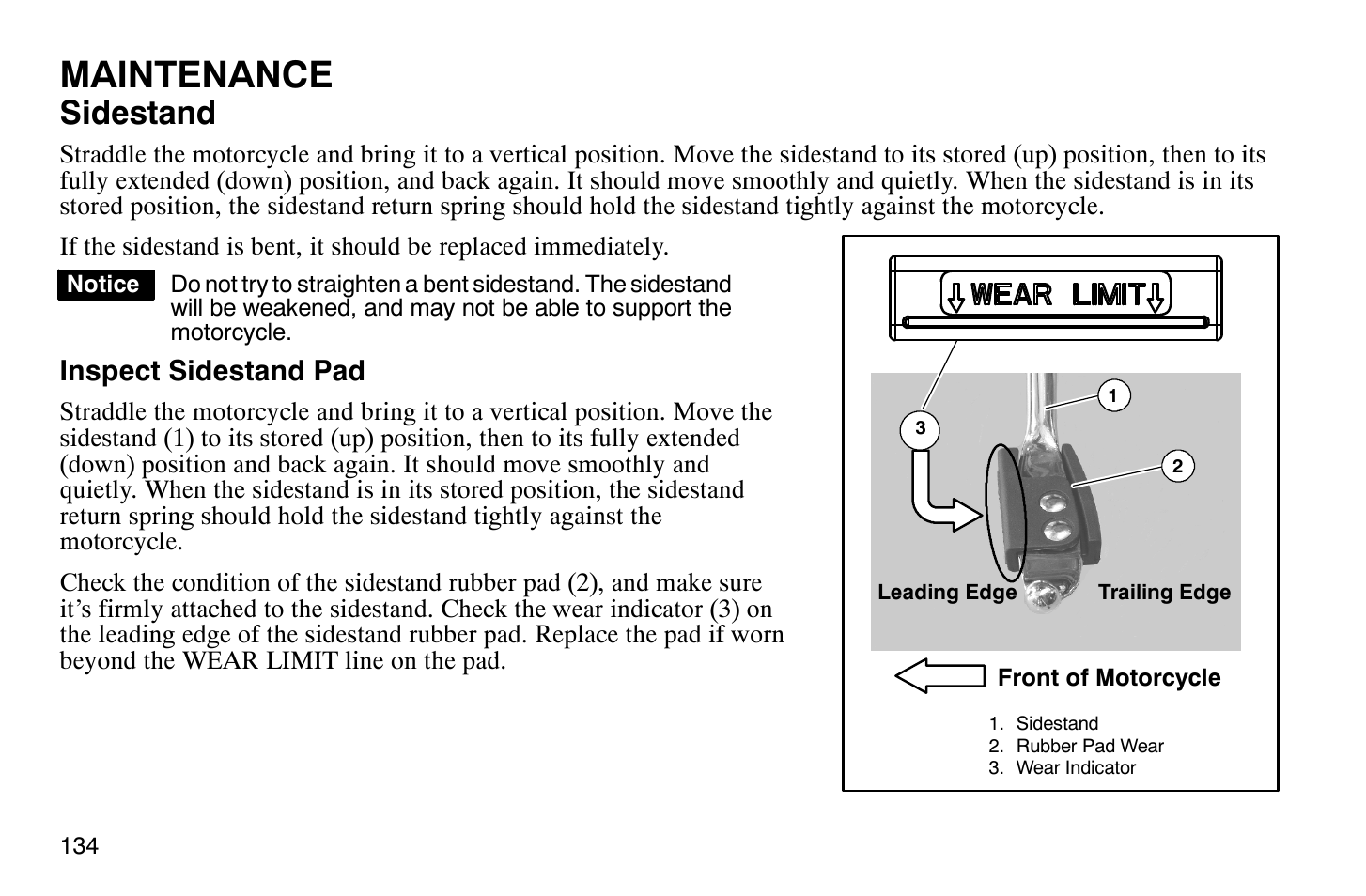 Maintenance, Sidestand | Polaris 2009 Victory Vegas Jackpot User Manual | Page 139 / 171