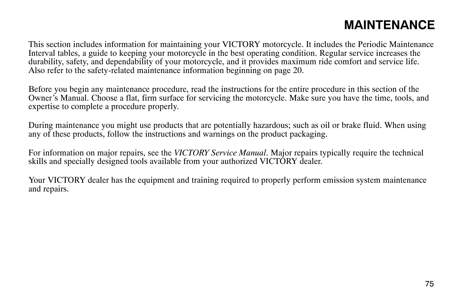 Maintenance | Polaris 2009 Victory Vegas Jackpot User Manual | Page 80 / 171