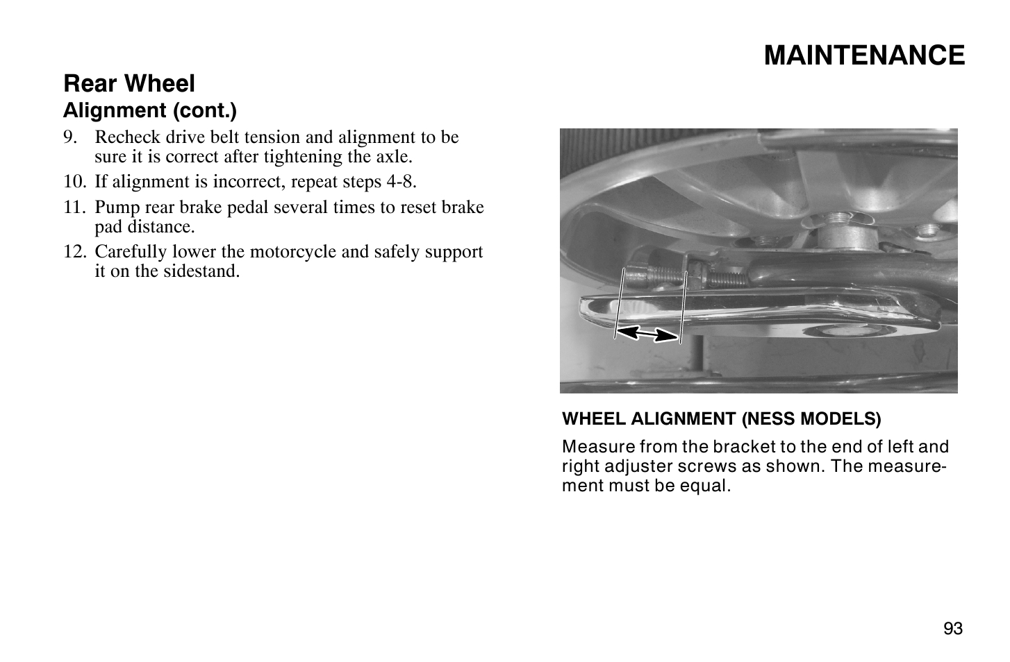 Maintenance, Rear wheel | Polaris 2009 Victory Vegas Jackpot User Manual | Page 98 / 171