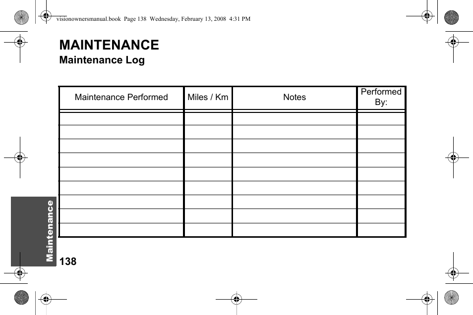 Maintenance | Polaris 2009 Victory Victory Vision User Manual | Page 141 / 323