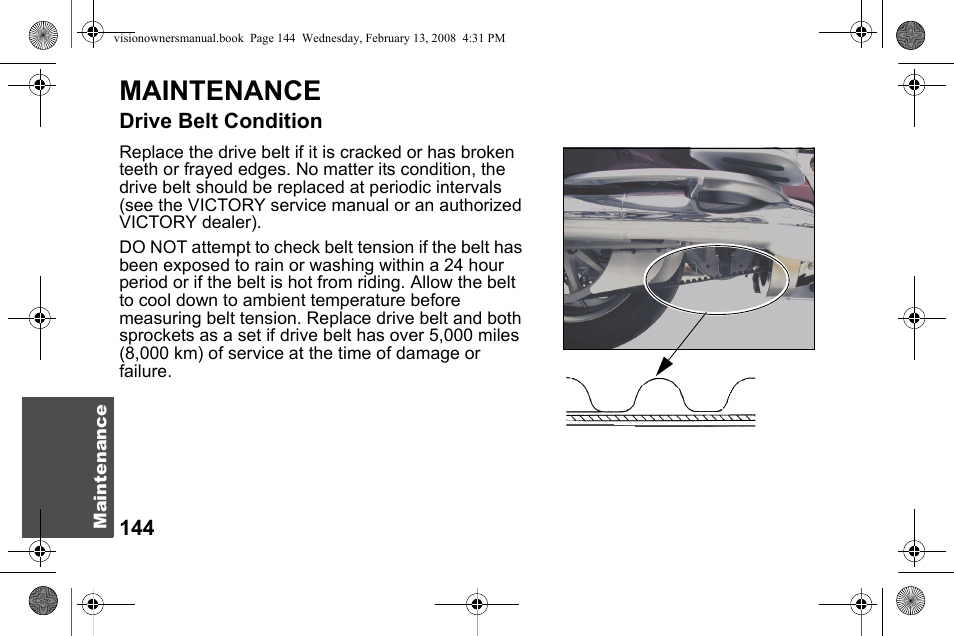 Maintenance | Polaris 2009 Victory Victory Vision User Manual | Page 147 / 323