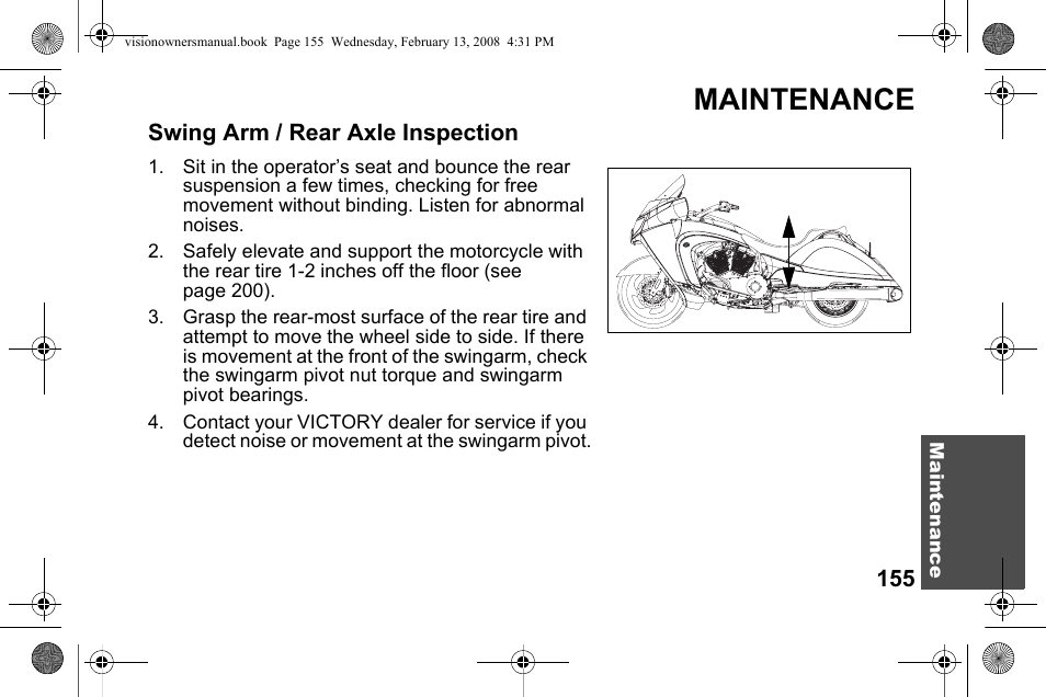 Maintenance | Polaris 2009 Victory Victory Vision User Manual | Page 158 / 323