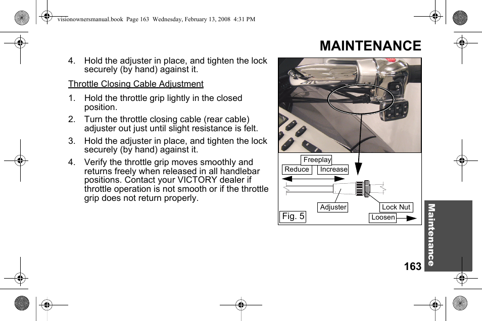 Maintenance | Polaris 2009 Victory Victory Vision User Manual | Page 166 / 323