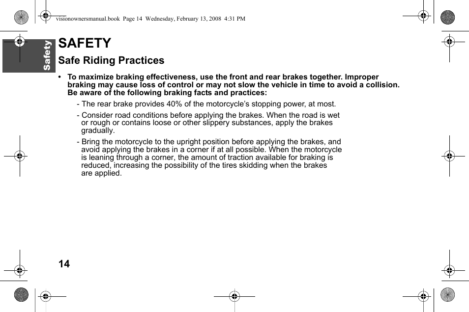 Safety, Safe riding practices | Polaris 2009 Victory Victory Vision User Manual | Page 17 / 323