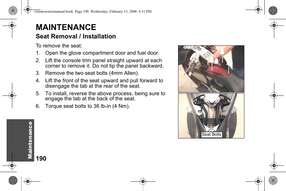 Maintenance | Polaris 2009 Victory Victory Vision User Manual | Page 193 / 323