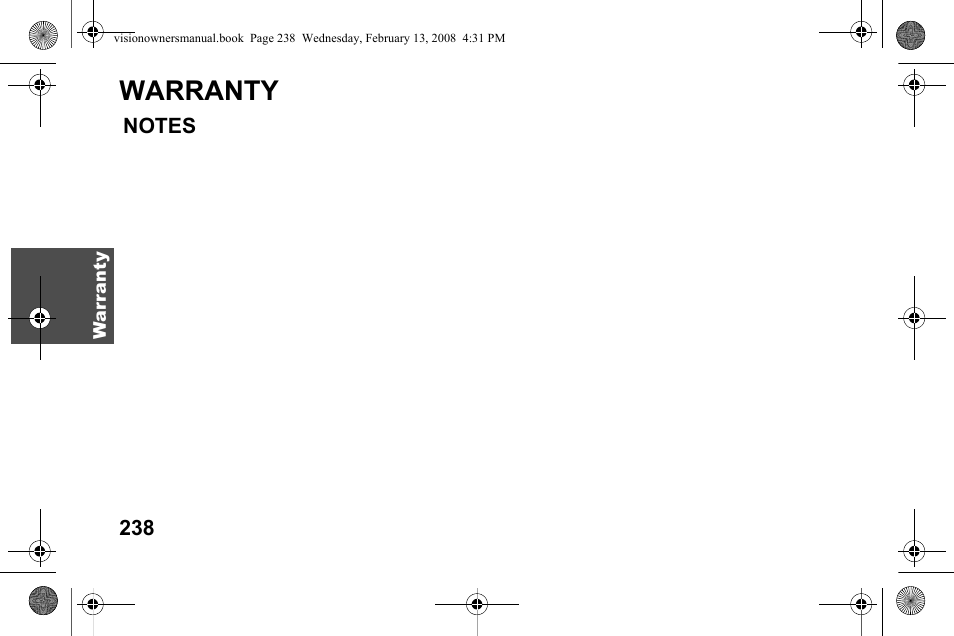 Warranty | Polaris 2009 Victory Victory Vision User Manual | Page 241 / 323