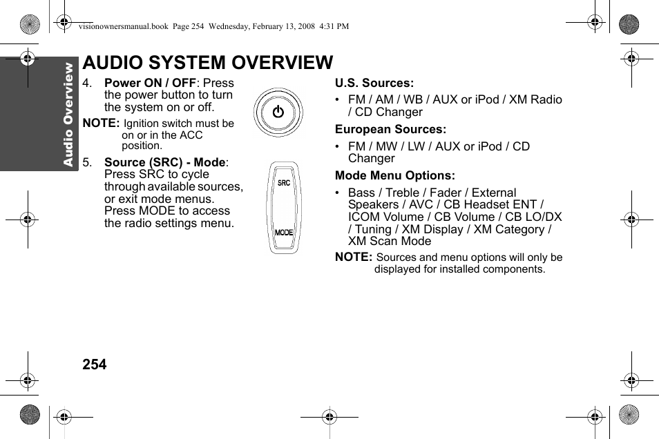 Audio system overview | Polaris 2009 Victory Victory Vision User Manual | Page 257 / 323