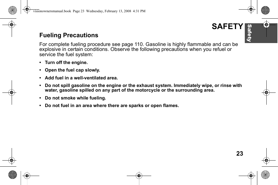 Safety | Polaris 2009 Victory Victory Vision User Manual | Page 26 / 323