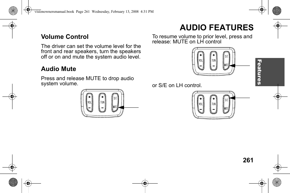 Audio features | Polaris 2009 Victory Victory Vision User Manual | Page 264 / 323