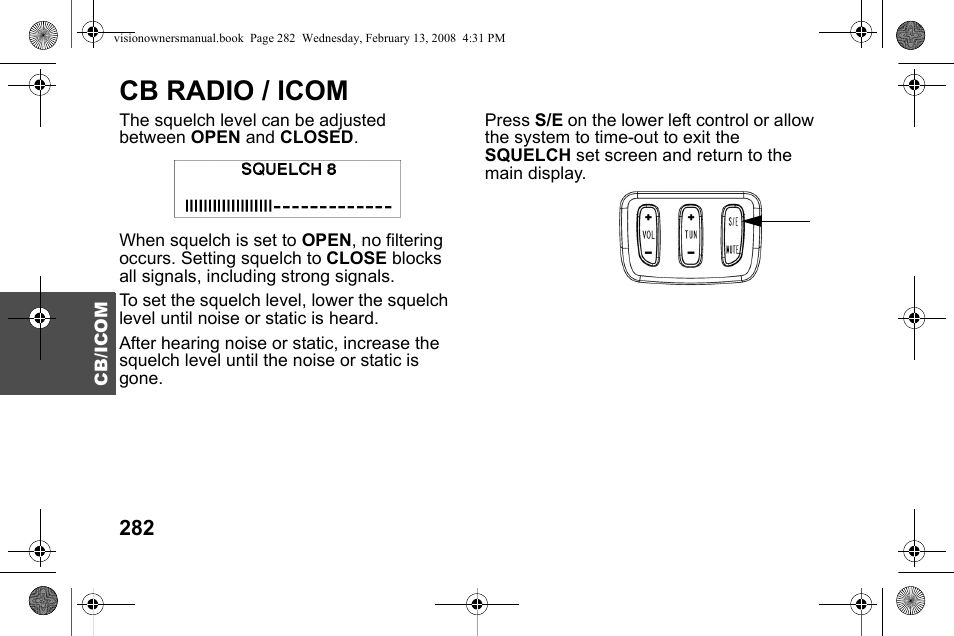 Cb radio / icom | Polaris 2009 Victory Victory Vision User Manual | Page 285 / 323