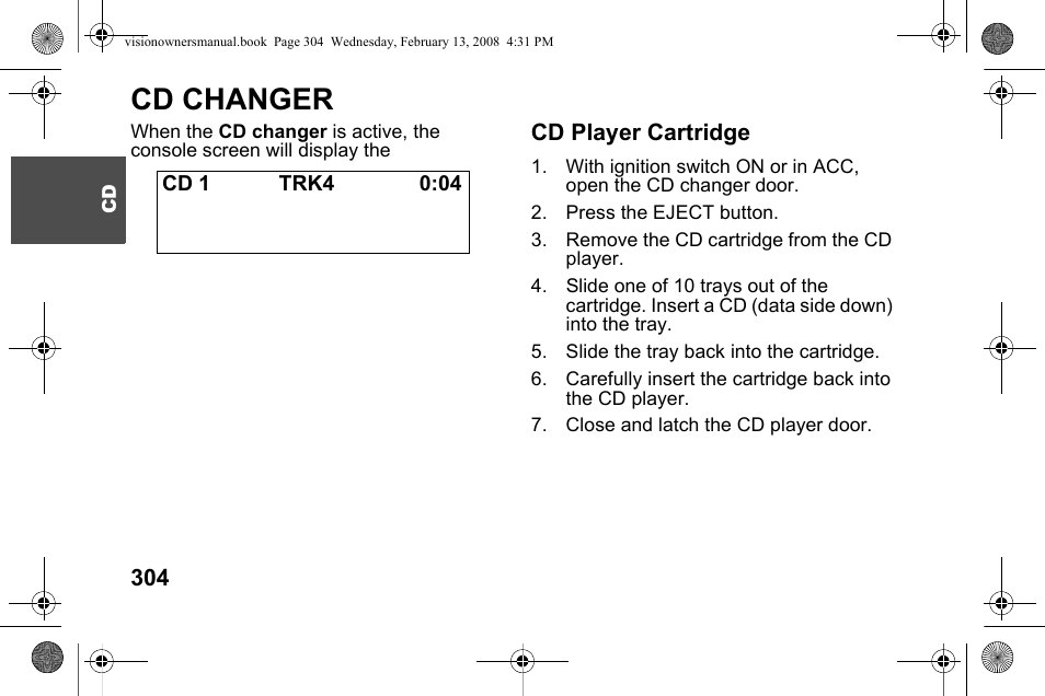 Cd changer | Polaris 2009 Victory Victory Vision User Manual | Page 307 / 323