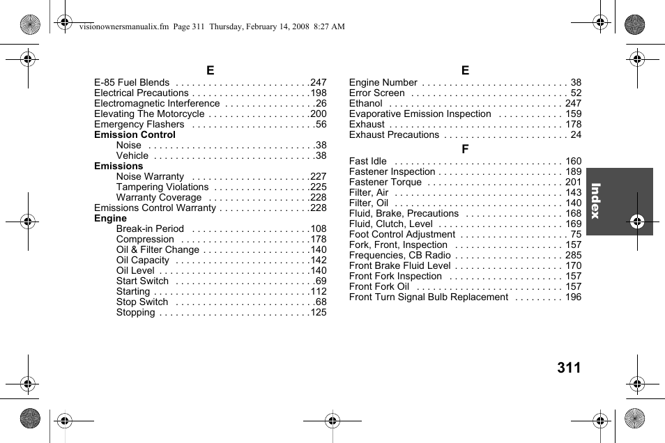 Polaris 2009 Victory Victory Vision User Manual | Page 314 / 323