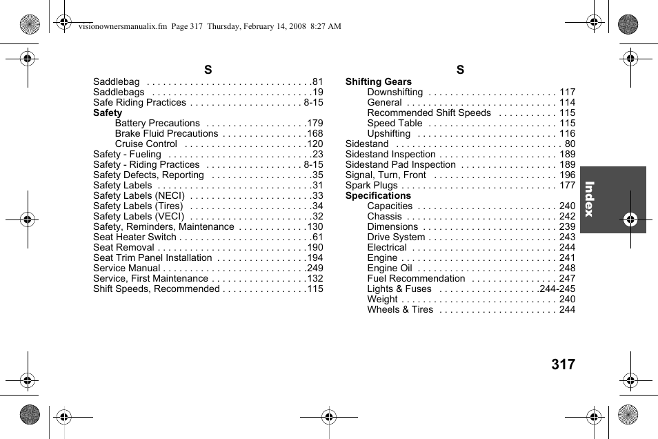 Polaris 2009 Victory Victory Vision User Manual | Page 320 / 323