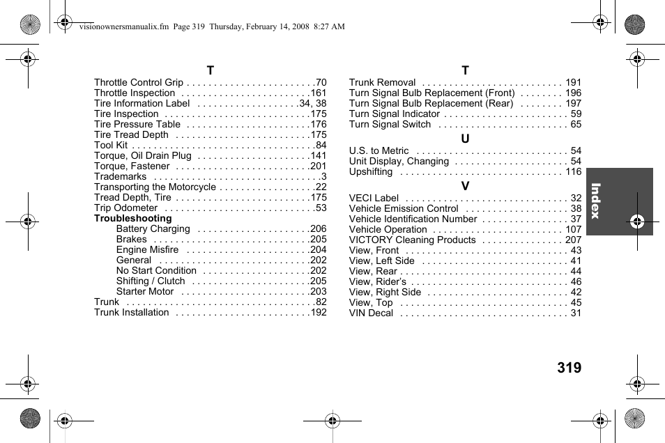 Polaris 2009 Victory Victory Vision User Manual | Page 322 / 323