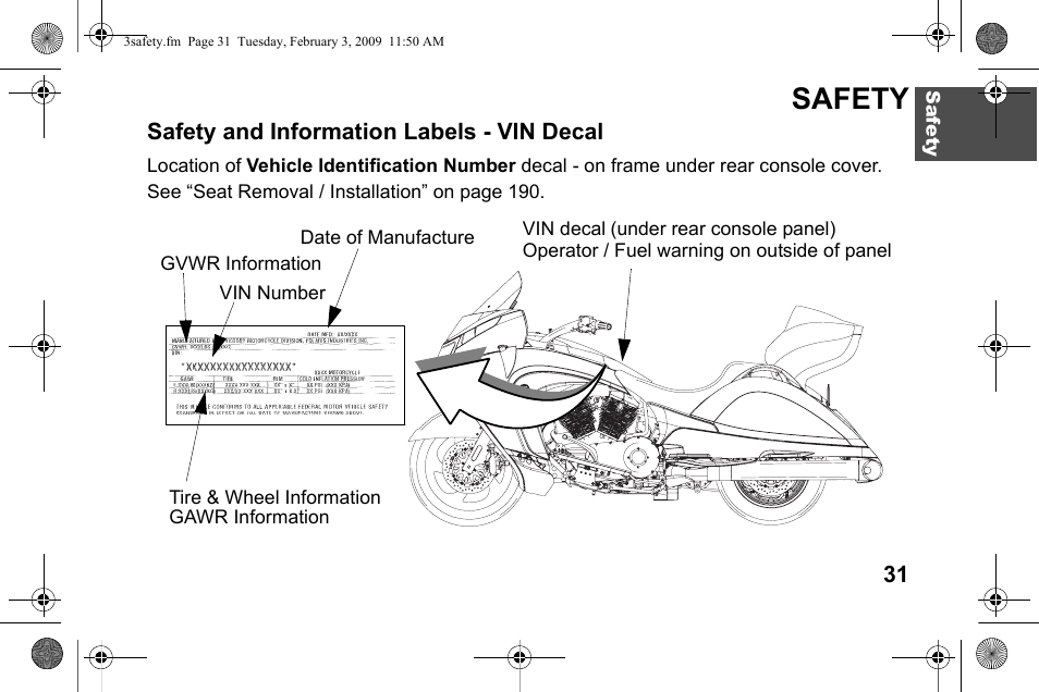 Safety | Polaris 2009 Victory Victory Vision User Manual | Page 34 / 323