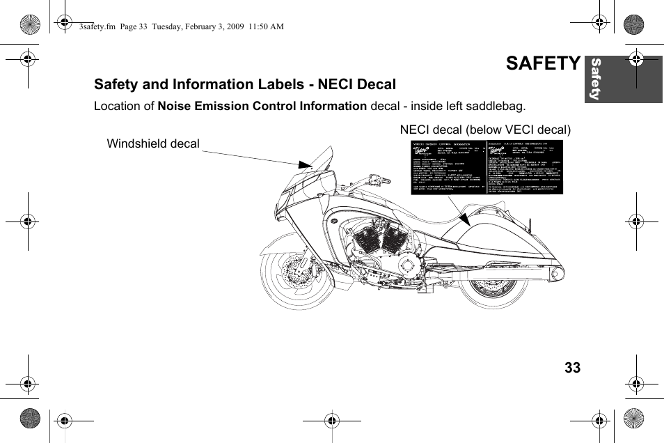 Safety | Polaris 2009 Victory Victory Vision User Manual | Page 36 / 323