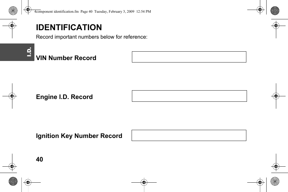 Identification | Polaris 2009 Victory Victory Vision User Manual | Page 43 / 323