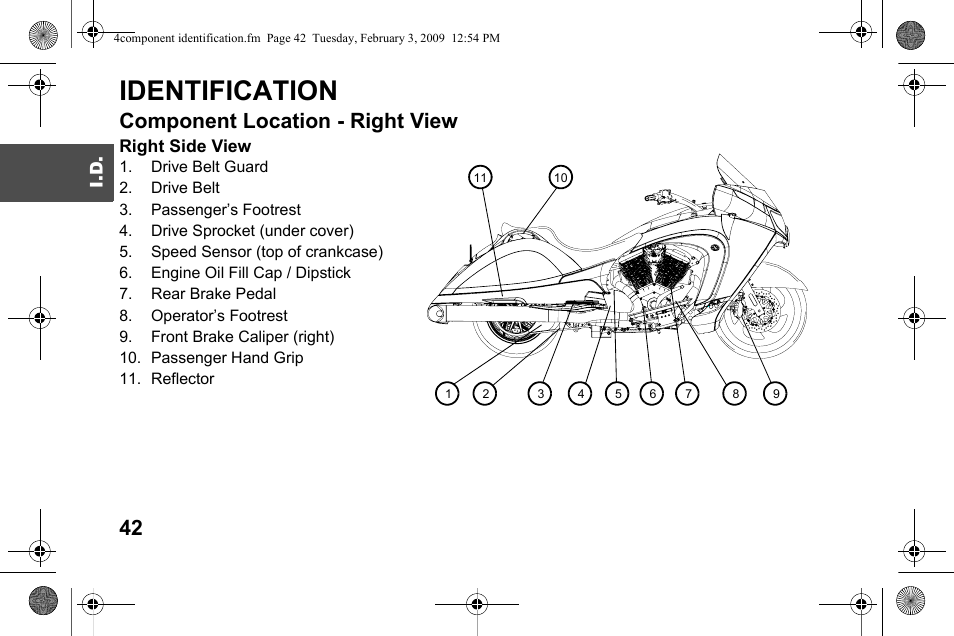 Identification, Component location - right view | Polaris 2009 Victory Victory Vision User Manual | Page 45 / 323
