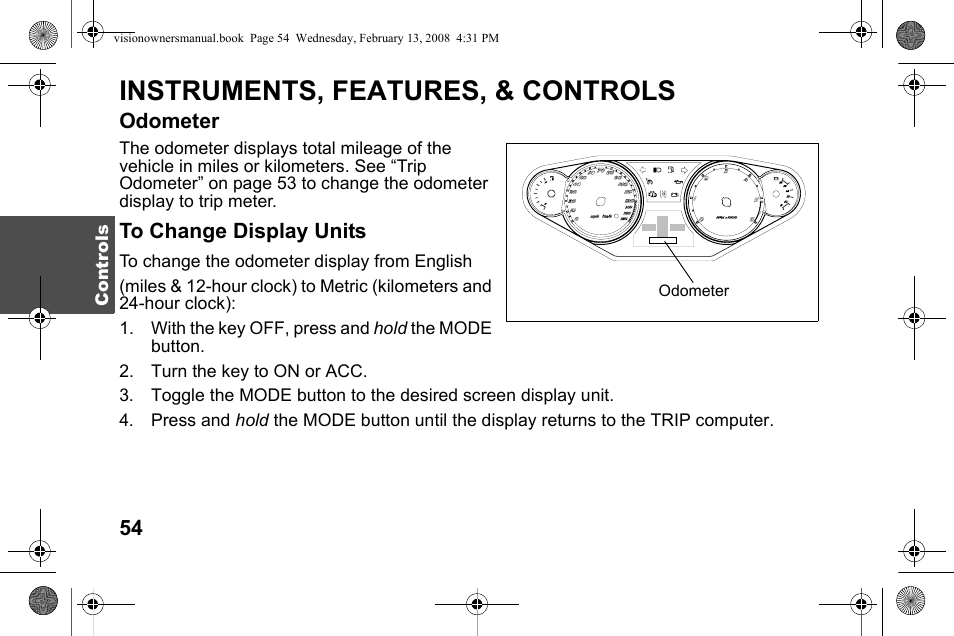 Instruments, features, & controls | Polaris 2009 Victory Victory Vision User Manual | Page 57 / 323