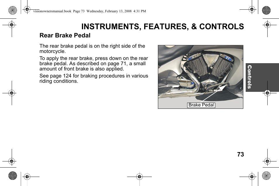 Instruments, features, & controls | Polaris 2009 Victory Victory Vision User Manual | Page 76 / 323