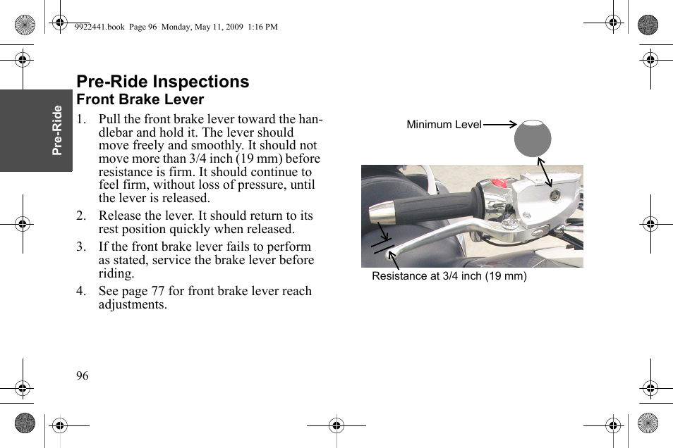 Pre-ride inspections | Polaris 2010 Victory Victory Vision 8-Ball User Manual | Page 100 / 334