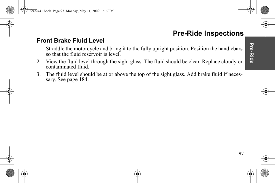 Pre-ride inspections | Polaris 2010 Victory Victory Vision 8-Ball User Manual | Page 101 / 334