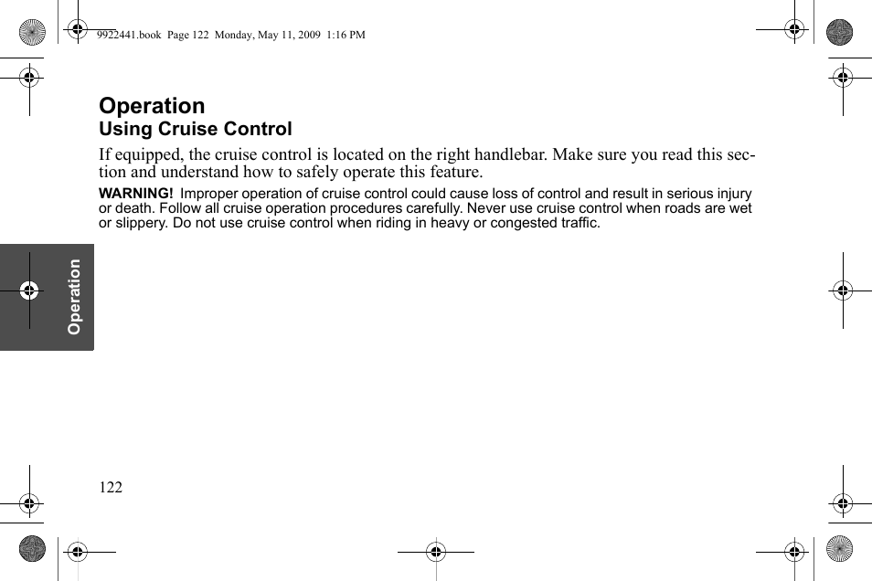 Operation | Polaris 2010 Victory Victory Vision 8-Ball User Manual | Page 126 / 334