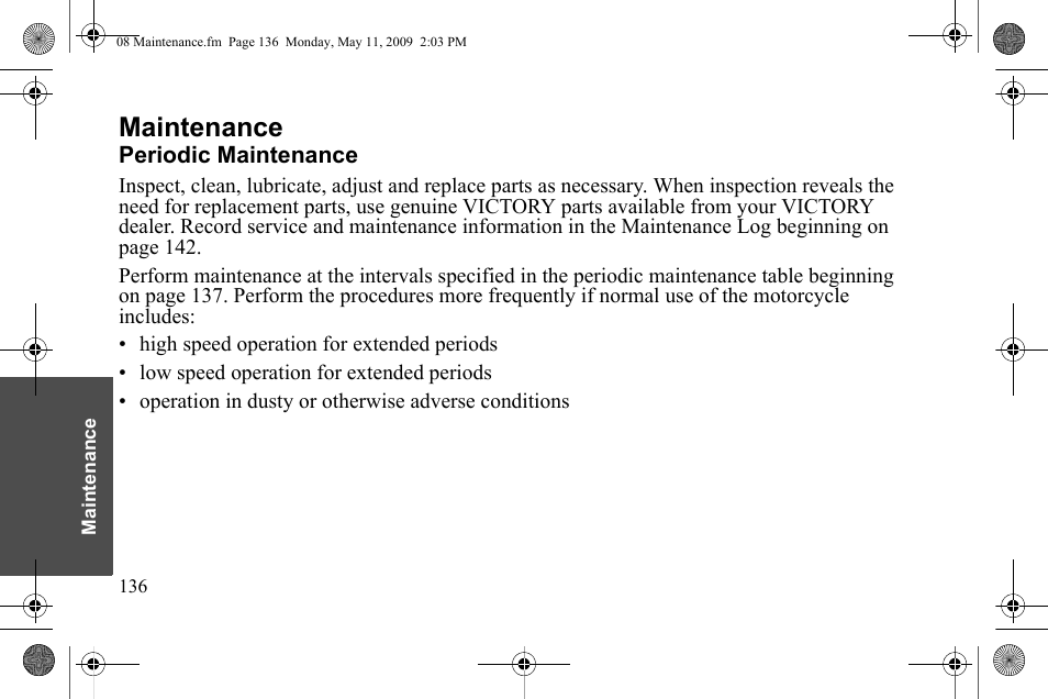 Maintenance | Polaris 2010 Victory Victory Vision 8-Ball User Manual | Page 140 / 334