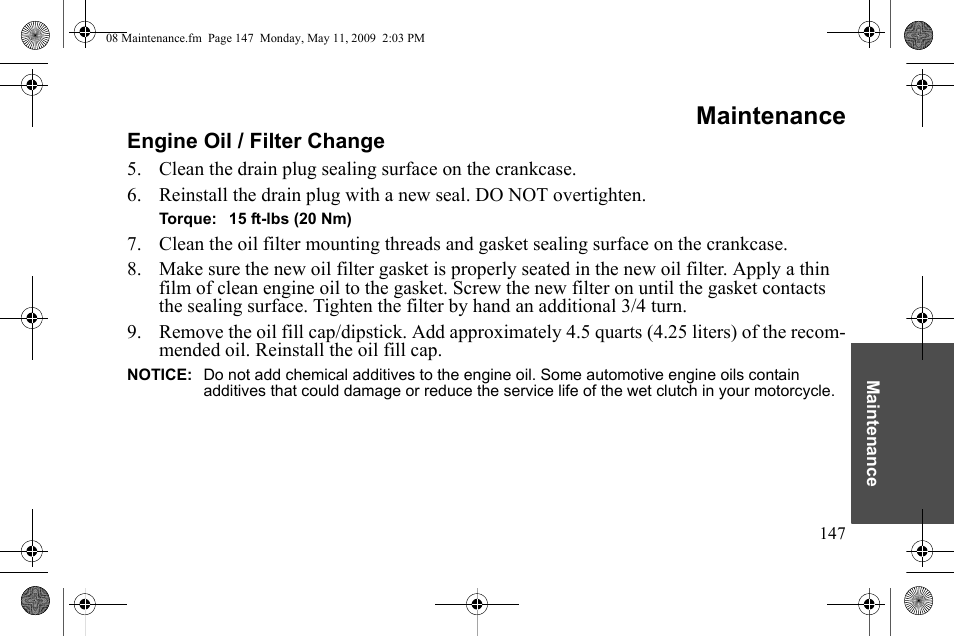Maintenance | Polaris 2010 Victory Victory Vision 8-Ball User Manual | Page 151 / 334