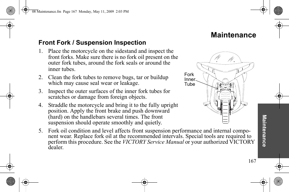 Maintenance | Polaris 2010 Victory Victory Vision 8-Ball User Manual | Page 171 / 334