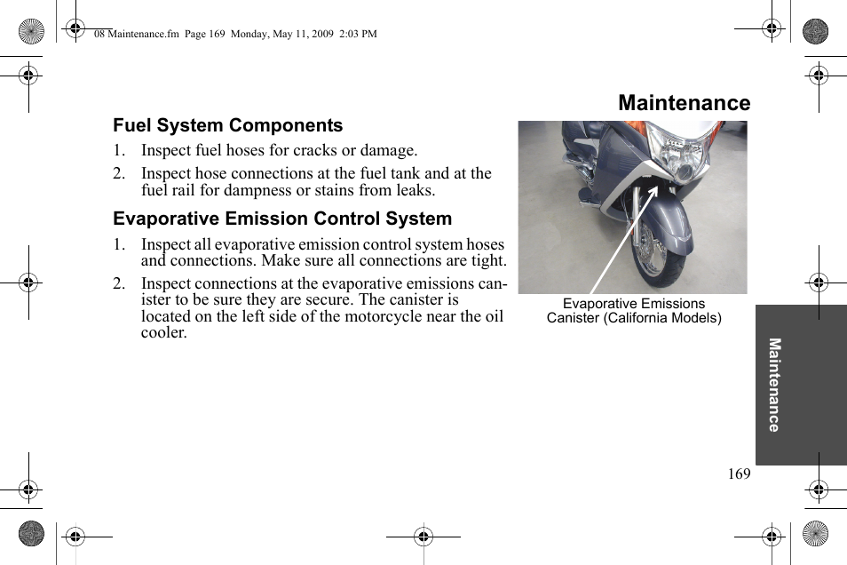 Maintenance | Polaris 2010 Victory Victory Vision 8-Ball User Manual | Page 173 / 334