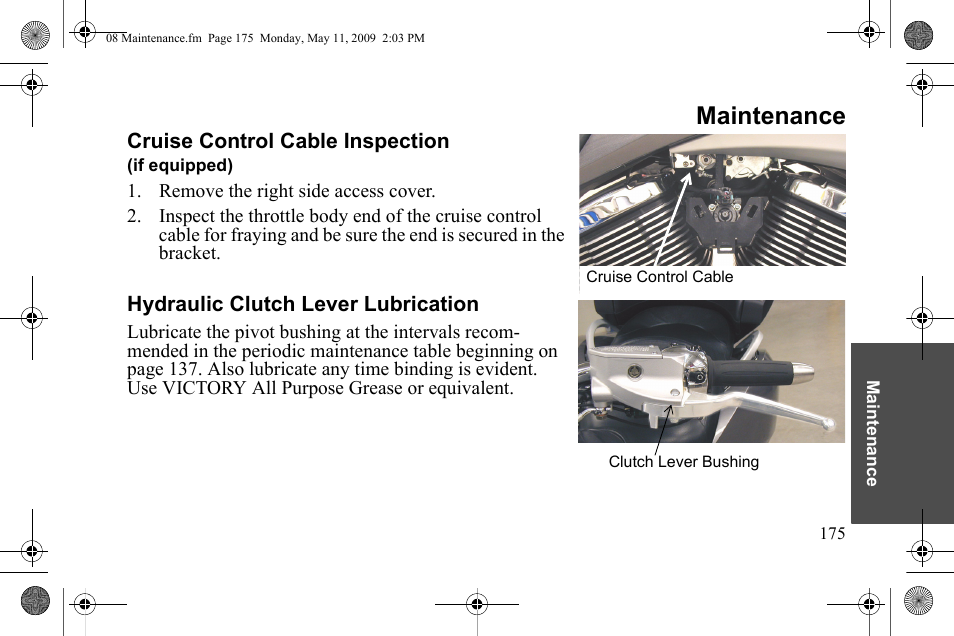 Maintenance | Polaris 2010 Victory Victory Vision 8-Ball User Manual | Page 179 / 334