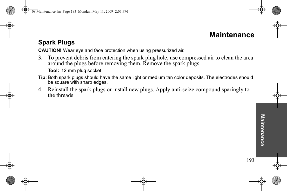 Maintenance | Polaris 2010 Victory Victory Vision 8-Ball User Manual | Page 197 / 334