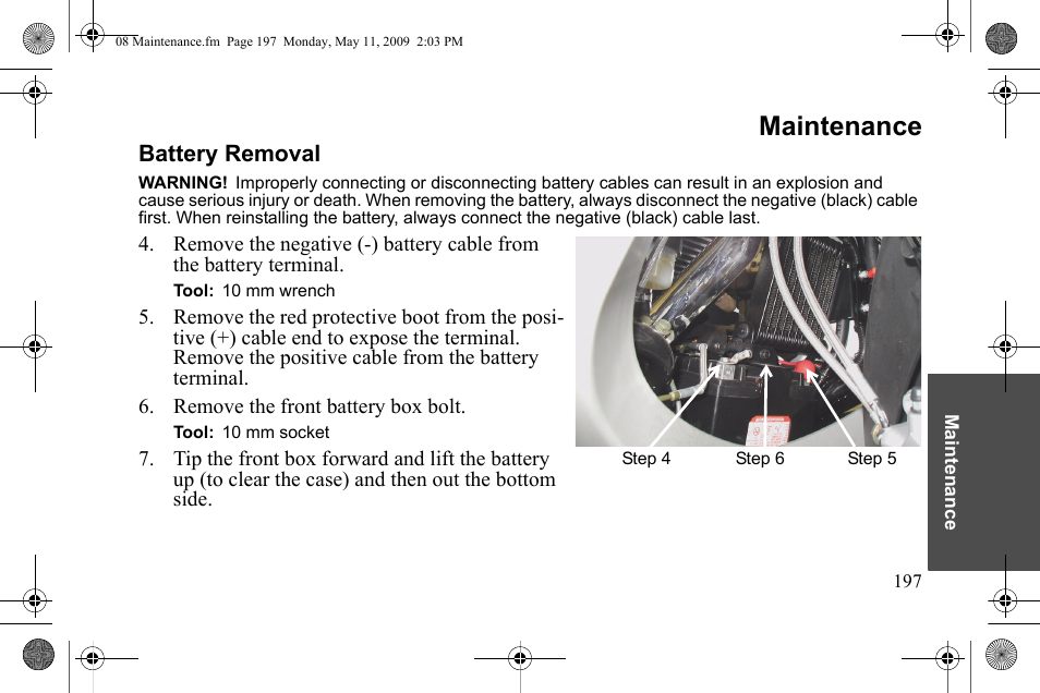 Maintenance | Polaris 2010 Victory Victory Vision 8-Ball User Manual | Page 201 / 334