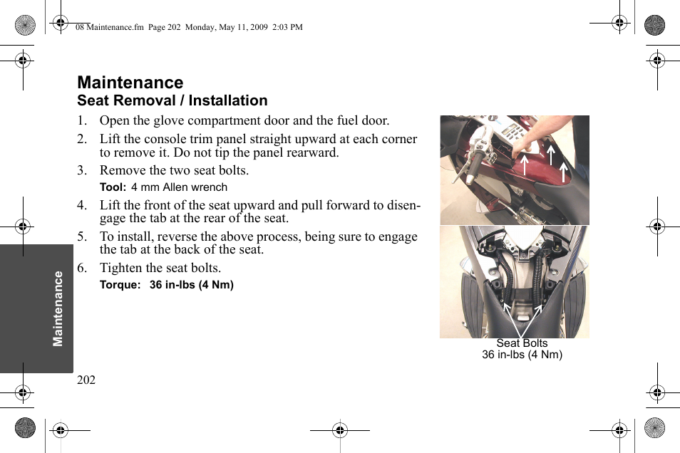 Maintenance | Polaris 2010 Victory Victory Vision 8-Ball User Manual | Page 206 / 334