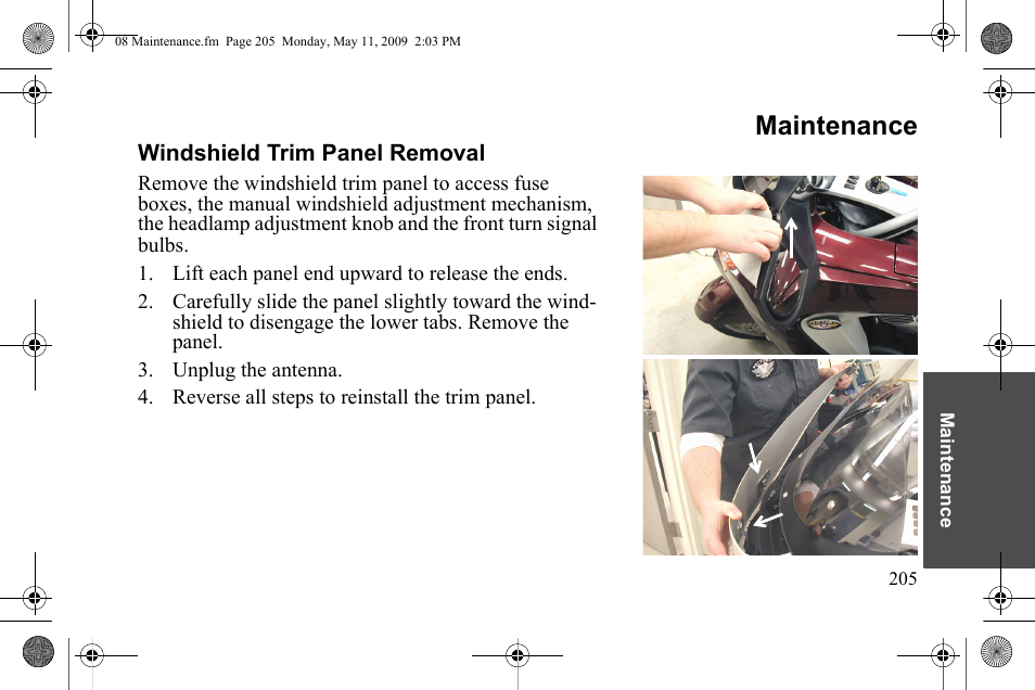 Maintenance | Polaris 2010 Victory Victory Vision 8-Ball User Manual | Page 209 / 334