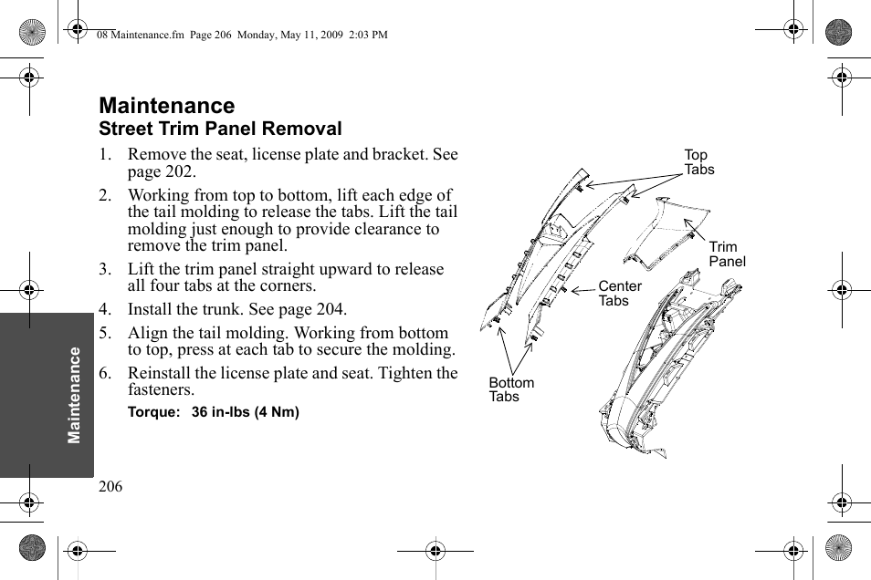 Maintenance | Polaris 2010 Victory Victory Vision 8-Ball User Manual | Page 210 / 334