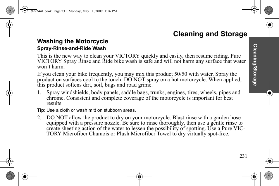 Cleaning and storage | Polaris 2010 Victory Victory Vision 8-Ball User Manual | Page 235 / 334