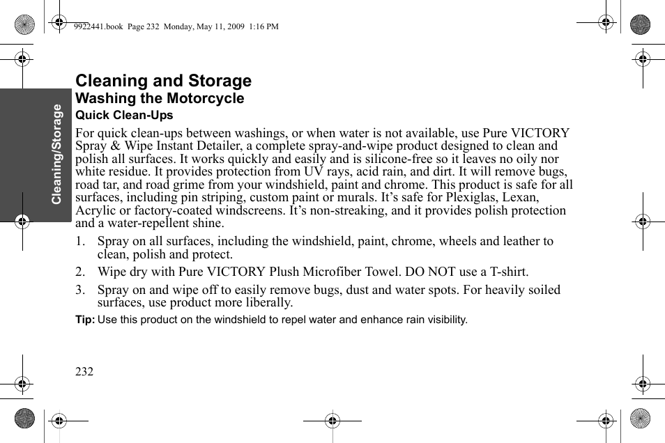 Cleaning and storage | Polaris 2010 Victory Victory Vision 8-Ball User Manual | Page 236 / 334