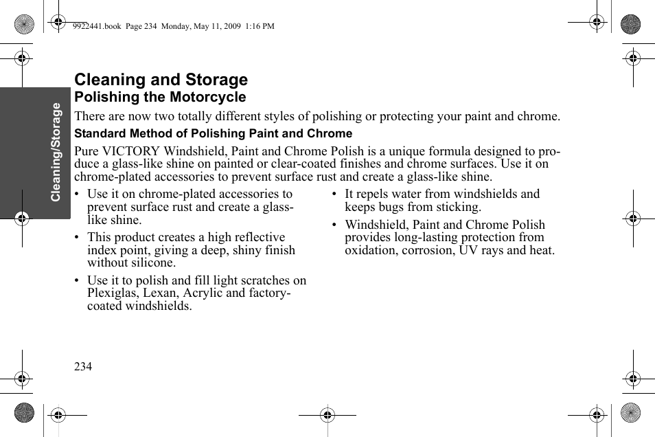 Cleaning and storage | Polaris 2010 Victory Victory Vision 8-Ball User Manual | Page 238 / 334