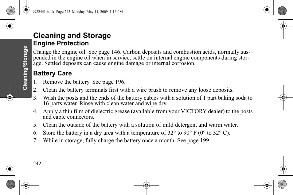 Cleaning and storage | Polaris 2010 Victory Victory Vision 8-Ball User Manual | Page 246 / 334