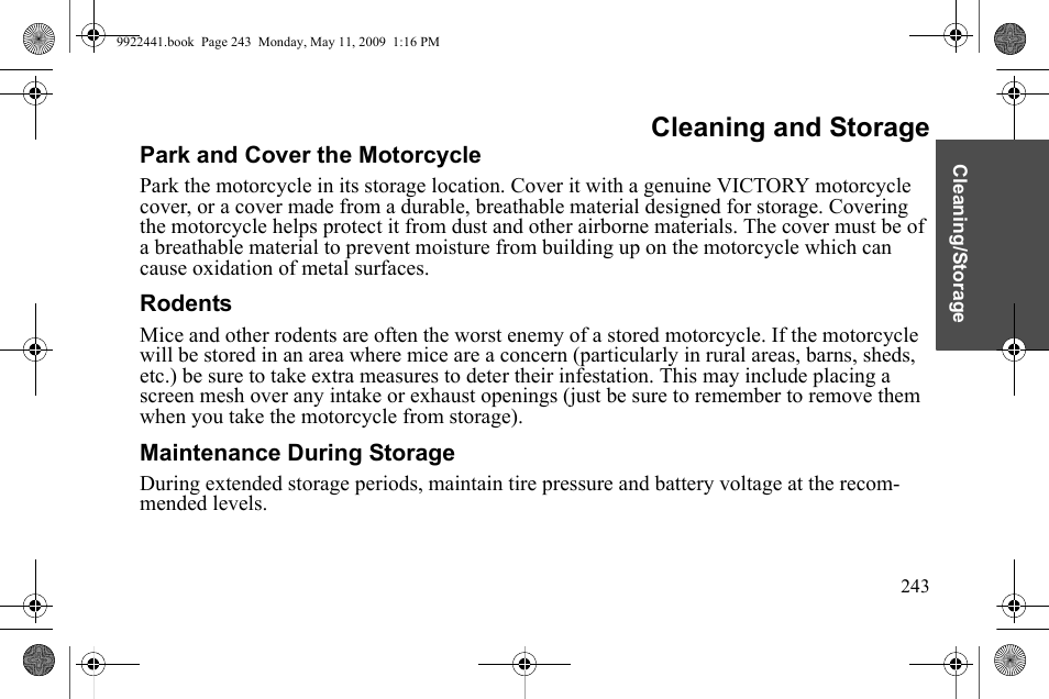 Cleaning and storage | Polaris 2010 Victory Victory Vision 8-Ball User Manual | Page 247 / 334