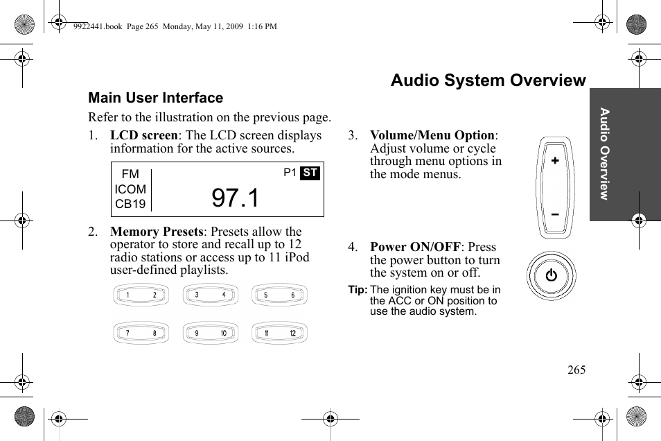 Audio system overview | Polaris 2010 Victory Victory Vision 8-Ball User Manual | Page 269 / 334