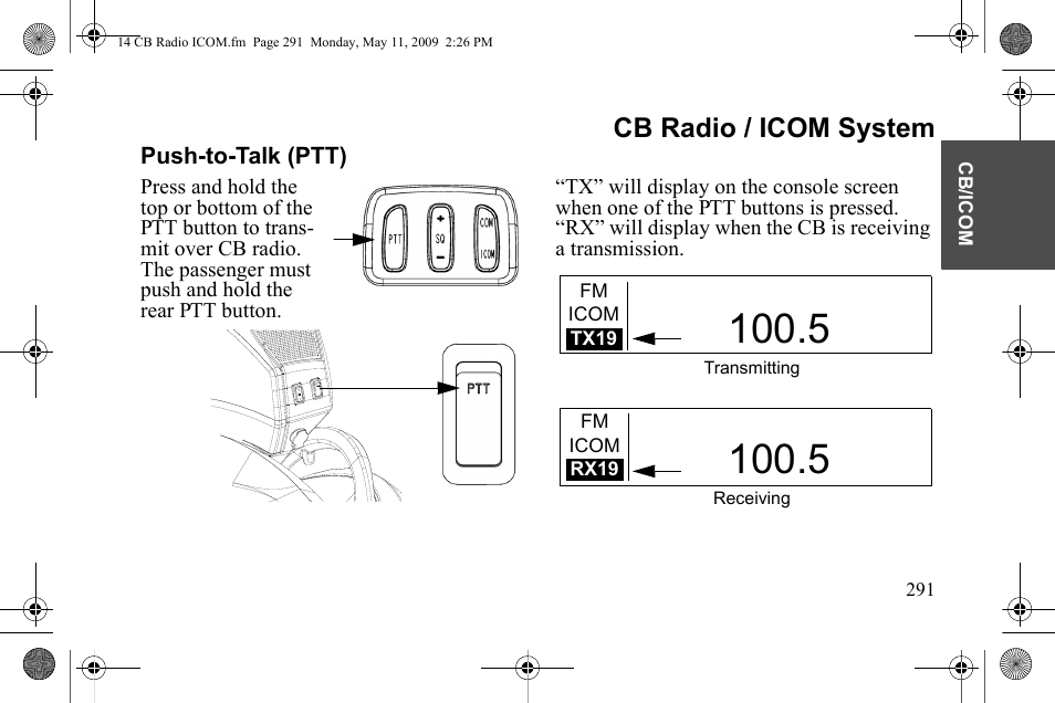 Cb radio / icom system | Polaris 2010 Victory Victory Vision 8-Ball User Manual | Page 295 / 334