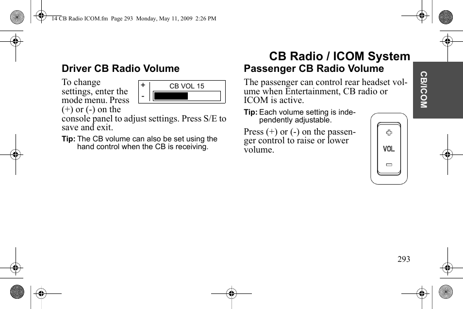 Cb radio / icom system | Polaris 2010 Victory Victory Vision 8-Ball User Manual | Page 297 / 334