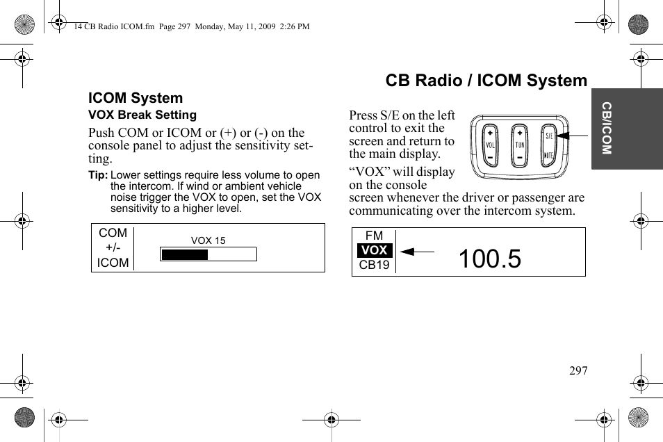 Cb radio / icom system | Polaris 2010 Victory Victory Vision 8-Ball User Manual | Page 301 / 334