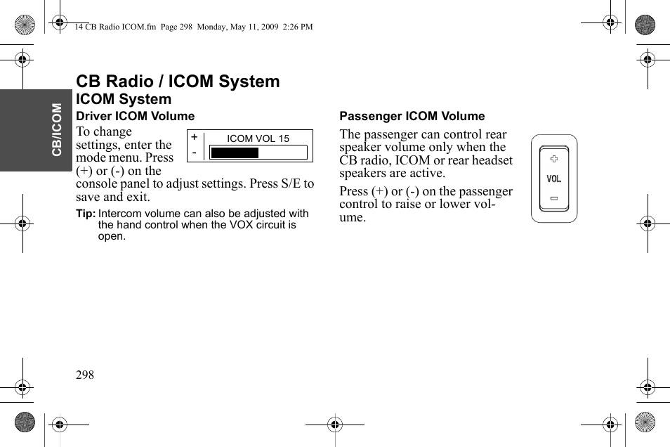 Cb radio / icom system | Polaris 2010 Victory Victory Vision 8-Ball User Manual | Page 302 / 334